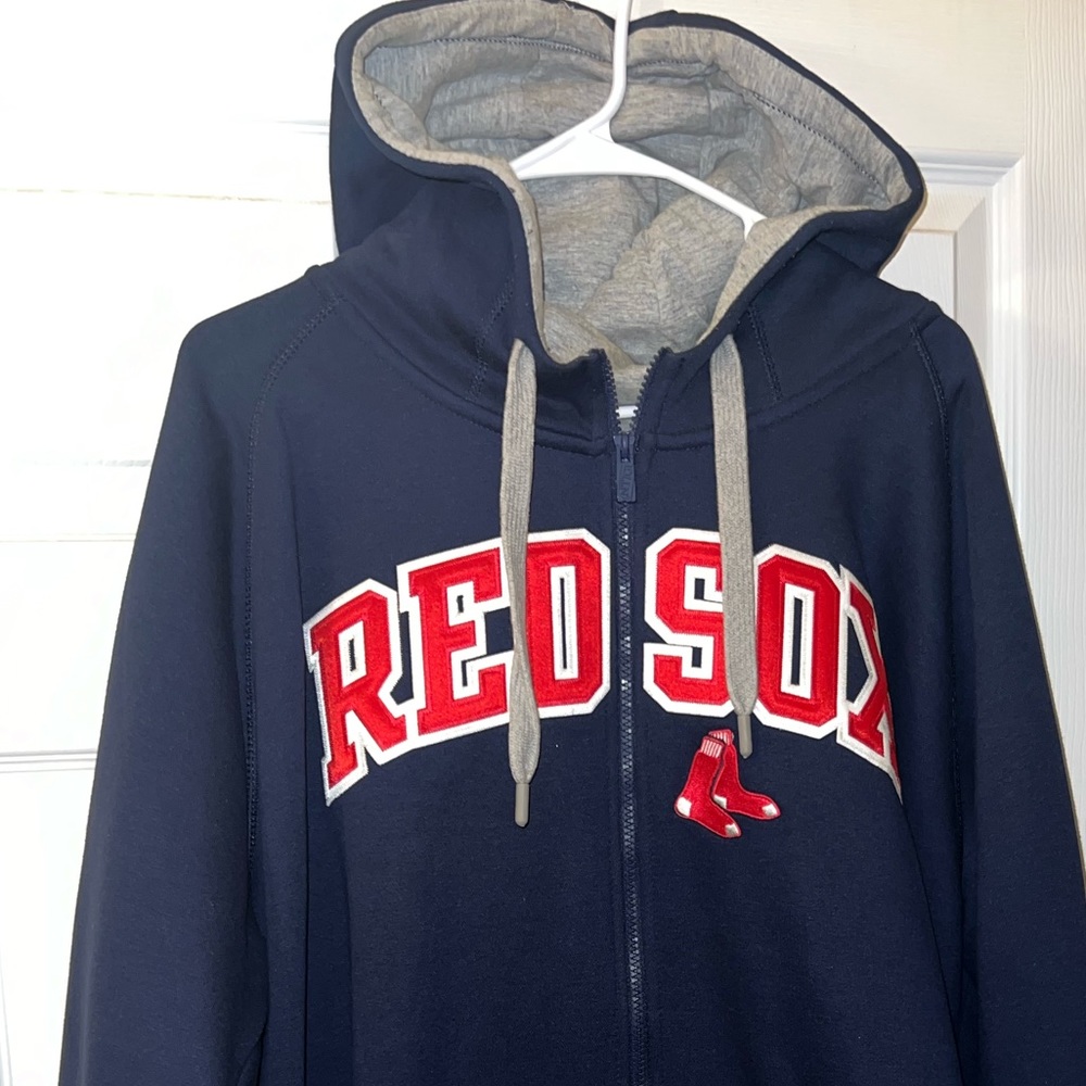 Antigua Men's Long Sleeve Navy Red Sox Victory Full Zip Hoodie Size XXL
